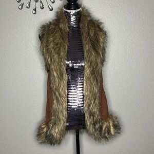 Judith March Faux Fur Vest Small